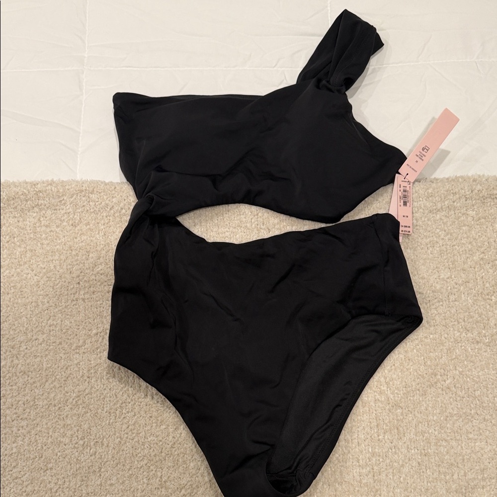 Victoria's Secret Black One-Shoulder Swim One Piece